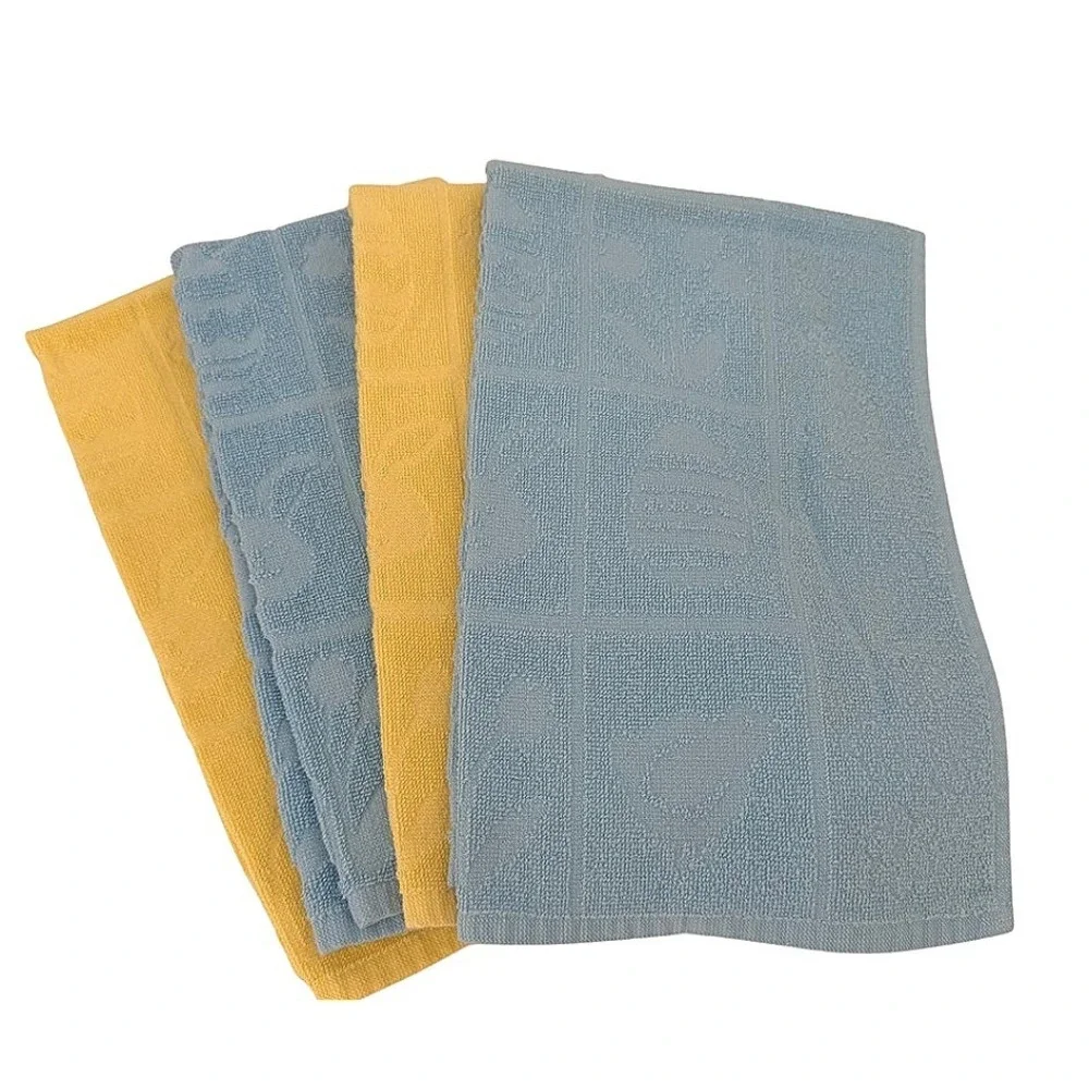 Terry Easter Embossed Hand Towels Bunny Egg Chick Spring Decor Set of‎ 4